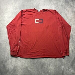 Old Navy Mens XL Red Long Sleeve E3 Boards Graphic T-Shirt Cotton Vintage Style
